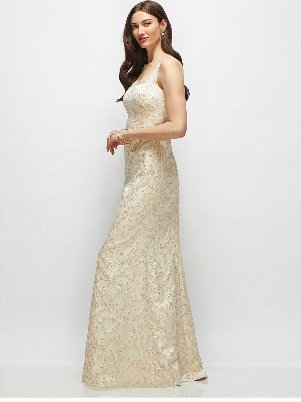 ALFRED SUNG Ivory and Gold Floral Brocade A-Line Wedding Dress- NWT - Picture 10 of 10